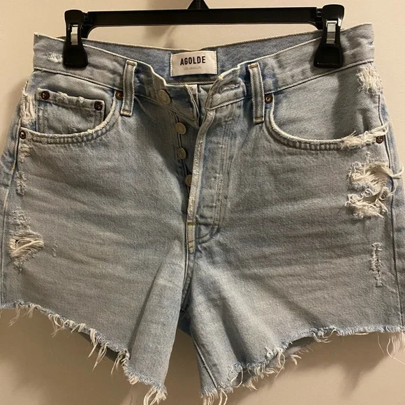 Agolde Parker Long Denim Shorts - Picture 6 of 7